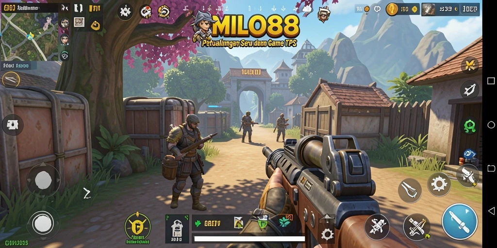 Tampilan seru gameplay MILO88 yang penuh aksi TPS.