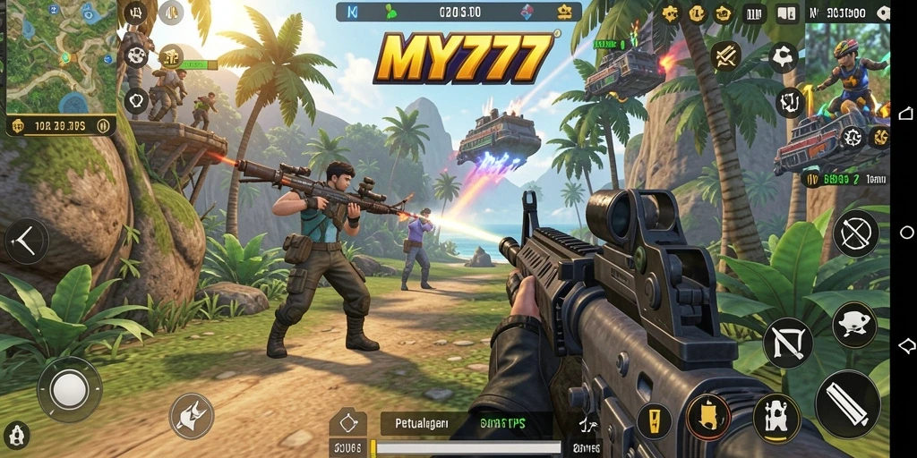 Tampilan menarik dari gameplay seru MY777 dalam mode TPS.