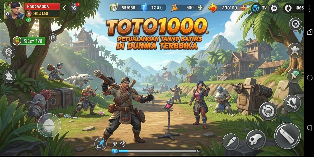 Gambar yang menunjukkan dunia terbuka TOTO1000 dengan eksplorasi mendalam.