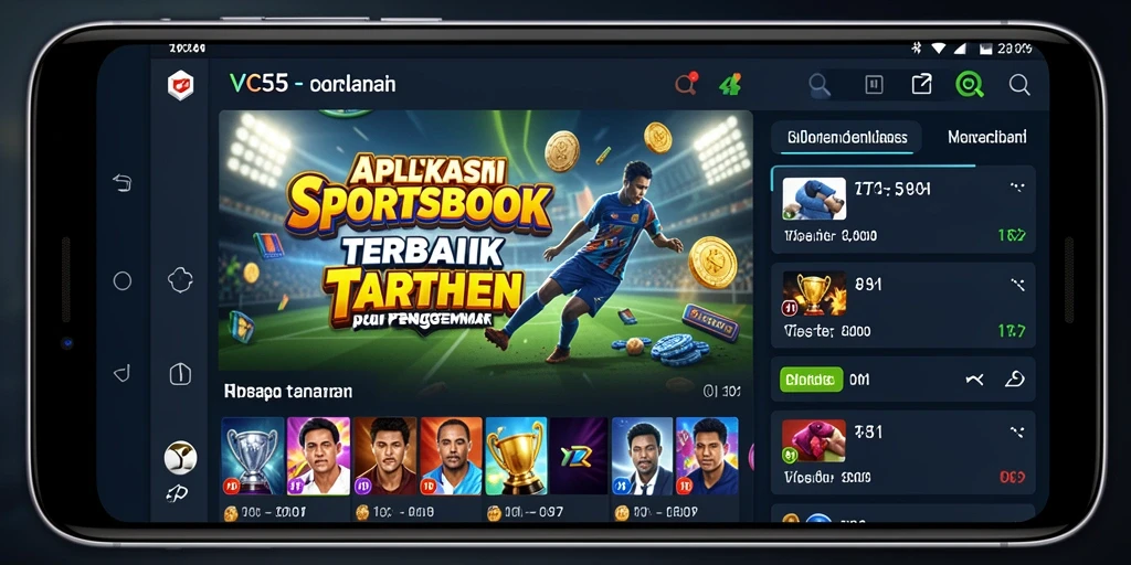 Tampilan gameplay Sportsbook yang menarik di VC55.
